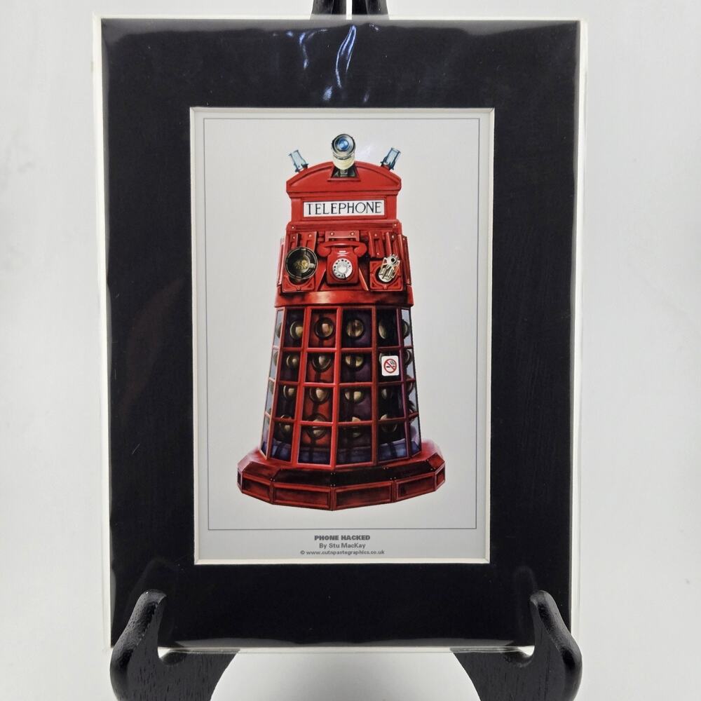 Stu MacKay "Phone Hacked" Art Print Red Telephone Dalek UK Invasion Surrealism